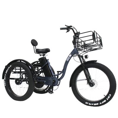 China New best selling standard /electrical fat tire 350W 500W three wheel bicycle /26 inch adult electric tricycle bikes wide range 100Km for sale