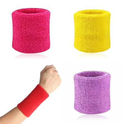 China High Quality Popular Colorful Cotton Terry Cloth Sport Wrist Tennis Sweatband Wristband With Custom Logo for sale