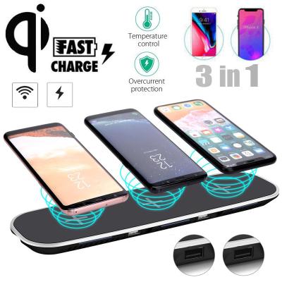 China QI 5 Devices Charger Charging Pad Multiple Station Wireless Mobile Phone Mobile Phone With 2USB A Ports for sale