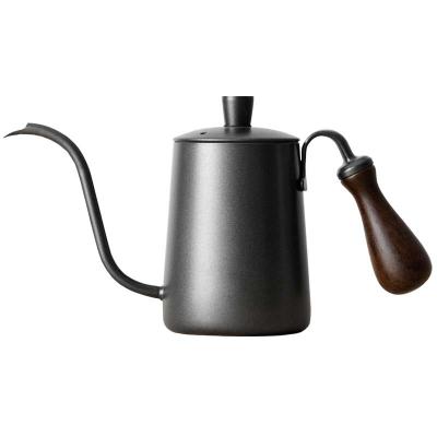 China Contemporary Pour Over Gooseneck Coffee Kettle Stainless Steel Hand Drip Coffee Pot Kitchen Accessories With Wooden Handle for sale