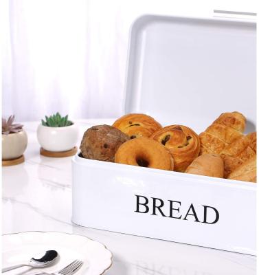 China Good Quality Viable Square Multifunctional Square Bread Bin Storage Boxes Food Container Stainless Steel Bread Bin Large for sale