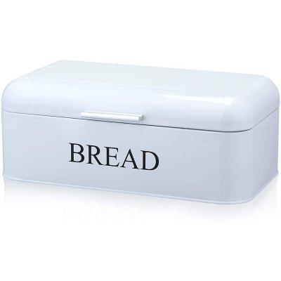 China Low price sustainable goods using square iron biscuit tin powder coating steel bread box for kitchen bread bin storage container box for sale