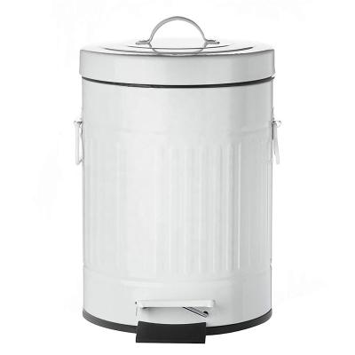 China Sustainable Eco-friendly New Kitchen Portable Custom Roman Style Trash Can Rubbish Bin With Lid for sale