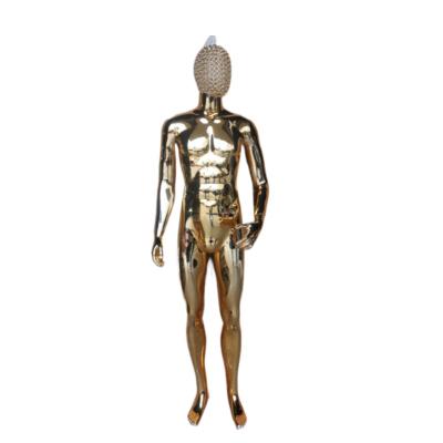 China KPA Customized Wholesale Custom Full Body Electroplate Gold Male Mannequins For Clothes Display for sale