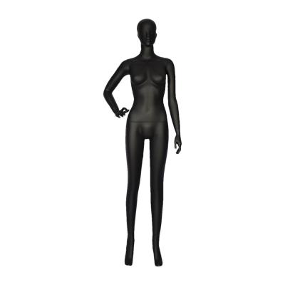 China Others Custom Standing Simulation Female Black Frosted Fiberglass Mannequins for sale