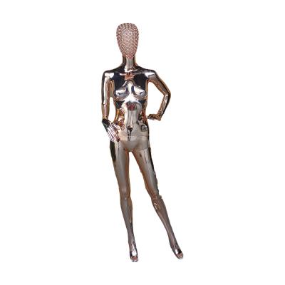 China Other female full hot sale wire head body fiberglass golden silver mannequins for shop window for sale