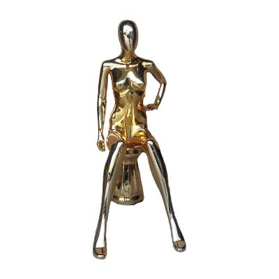 China Other High Quality Durable Plastic Gold Color Posed Full Body Female Mannequins for sale