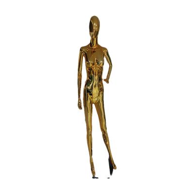 China Other KPA Custom Wholesale Fashion High Grade Chrome Fiberglass Female Mannequins Gold for sale