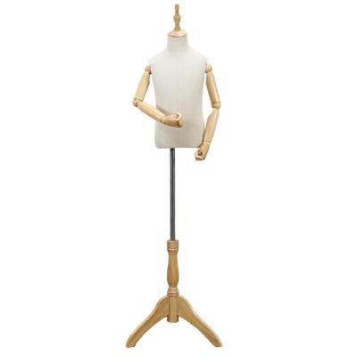 China Custom Solid Wooden Children's Triangle Upper Body Unisex Dressing Mannequins Customized Basic for sale