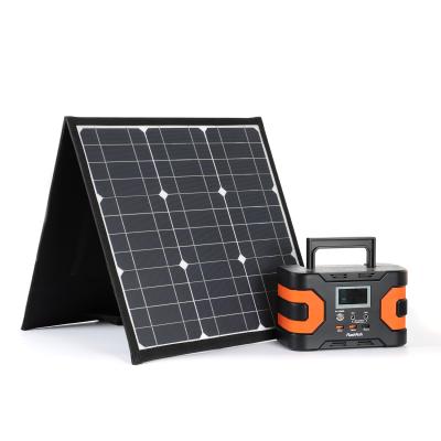 China Full Set Home Portable Solar Generator with 60W 18V 150W 200W Power Foldable Solar Panel for Camping Fishing for sale