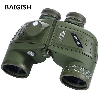 China Night Vision 10x50 Marine Telescope Digital Compass Low-Light Powerful Russian Military Level BAIGISH TELESCOPE Binocular Binoculars for sale