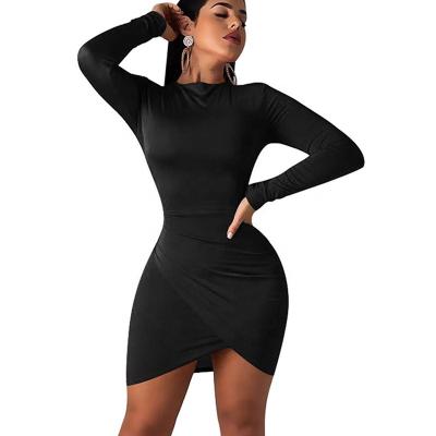 China Anti-wrinkle Women's Basics Long Sleeve Organic Cotton Sweatshirt Women's Sexy Dress for sale