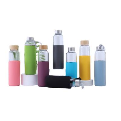 China Viable Single Layer Glass Outdoor Sports Water Cup Large Capacity Silicone Mobile Portable Water Bottle for sale