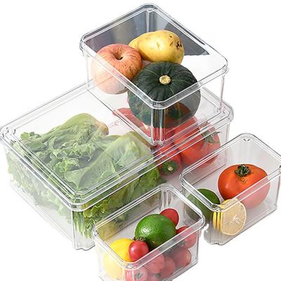 China Pet Transparent Plastic Kitchen Freshness Storage Rectangular Storage Box Rectangular Storage Box Refrigerator Fresh-Keeping Storage Box for sale