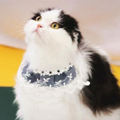 China Lovely Puppet Cat Long Haired Dog Viable Teddy Small Medium Pet Dog Pet Accessories Lace Bib Saliva Towel Dog Puppet Dog Bib for sale