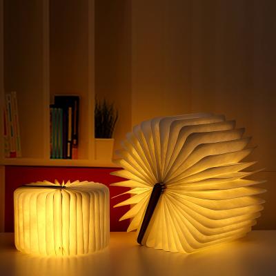 China Bedroom Magical Foldable Paper USB Rechargeable Creative Gift Light Led Book Lamp for sale