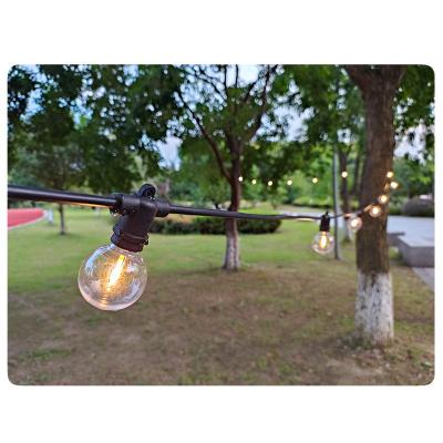 China All holiday Hotsale in EU G40 ST38 E12 Flat Socket Waterproof Connectable Patio String Lights for sale