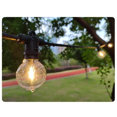 China All holiday Heavy Duty G40 ST38 Patio Lights E12 Flat Socket Waterproof Connectable String Lights for sale