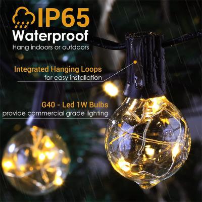 China All holiday 5m 10m waterproof garland warm white G40 outdoor led copper wire festoon string light for sale