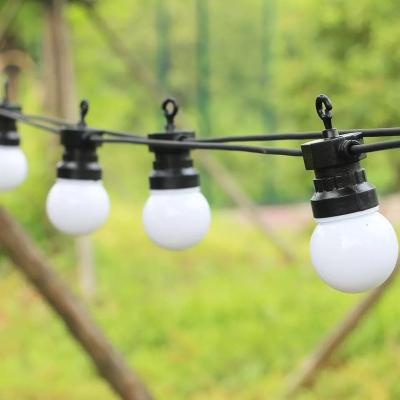 China G50 string lights Commercial festoon string outdoor LED g50 milky Bulb string lights warm white 220V 10m 20m patio G50 festoon String Light for sale