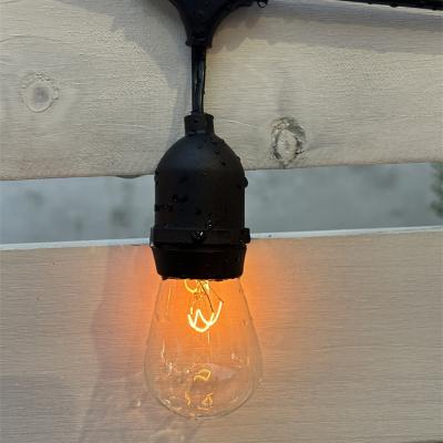 China Hanging/fixed sockets IP65 Waterproof Patio Holiday Garden Wedding Decor Outdoor UK S14 E27 E26 socket Edison Bulb 10m 48ft LED Festoon String Light for sale