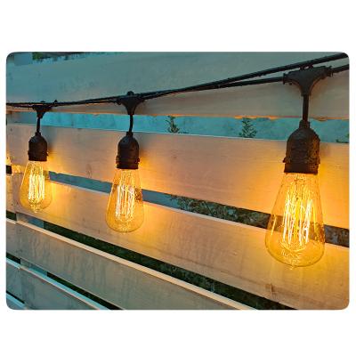 China Hanging/fixed sockets Garland patio customized S14 ST64 Edison 110v 220v IP65 waterproof outdoor indoor decorative festoon string lights for sale