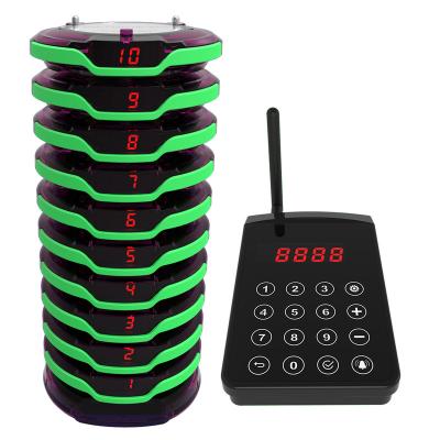 China Waterproof 10 Years Factory Strong Signal Vibrating Waterproof Vibration Beeper Calls Paging System Coaster Pager for sale