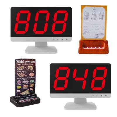 China 3 Button Digital Number Display JIANTAO Restaurant Guest Paging System Wireless Acrylic Display Receiver Table Caller for sale