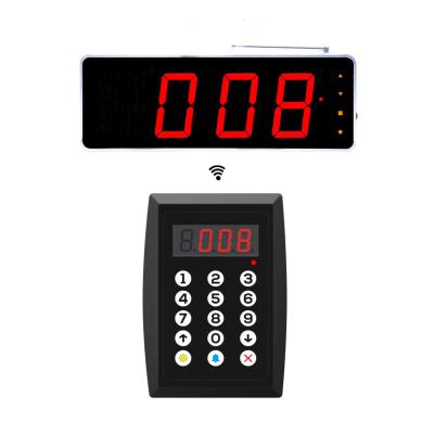 China 4 Digital Number Display 1 Keypad Transmit 4 Queue Number Restaurant Management Queue Paging System Wireless Server Calling System for sale