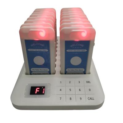 China Wireless Restaurant Service Server Remote Call Bell System 16 Pcs Vibrating Coaster Pager Restaurant Pager for sale