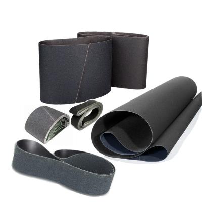 China Sanding belt for stone customized size Sanding belt silicon carbide YC446 black abrasive wide sanding belt for general metal wood stone glass for sale