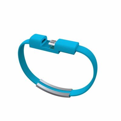 China Hot Selling MP3 GPS Flat Data Mobile Phone Tablet USB Cable Wristband Micro USB Data Charging Cable Strap Switch Silicone Wristband USB Cable For Android for sale