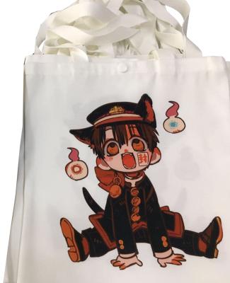 China No Side But Student Male-Female Wholesale No Lower Cartoon Bag Canvas Tote Canvas Grocery Bag for sale