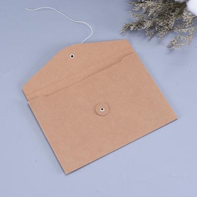 China Recycled A4 A5 Kraft Paper Envelope Document File Paper Bag With Button And String for sale