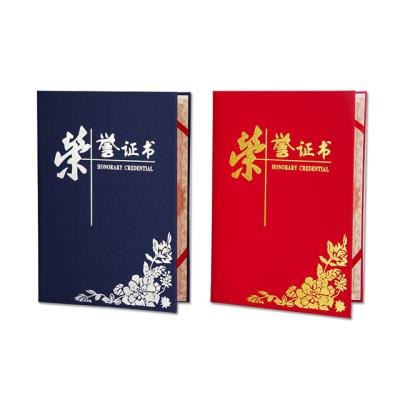 China General Purpose Custom Red Flannel Bronzing Craft Paper Printing Certificate for sale