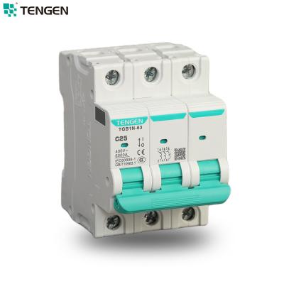 China TENGEN 1 Phase C 1a 5A 16a 230ac 40a Mini Manual Reset Thermal Switch Overload Adjustable Circuit Breaker 6kA for sale