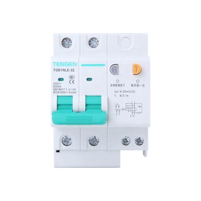 China Tengen Wholesale Type B 3 Pole 4P 30A 25A 10Ma Rccb Air Circuit Breaker TGB1NLE for sale