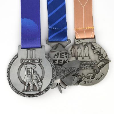 China Custom Metal Europe Soccer Marathon Running Gold Medal With Ribbon Sports Customized Sports Medal Custom Souvenirs Design Your Own for sale