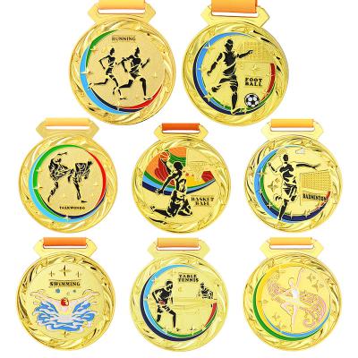 China Wholesale Europe Design Your Own Custom Empty Metal Sports Medal Medals For Any Competition Marathon Football Soccer Basketball Trophy Medal for sale