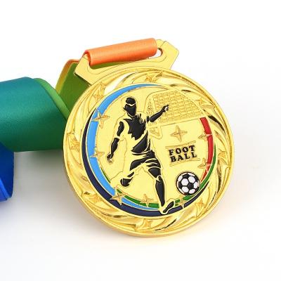 China Wholesale 100g School Sports Football Competition Medal Games Prize Gold Trophy Soccer Medal From Europe China Factory For Souvenir Gift for sale