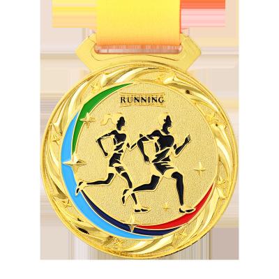 China Europe Wholesale Cheap Metal Marathon Zinc Alloy Medals Design Your Own 3D Gold Zinc Alloy Award Running Custom Metal Sport Medal for sale