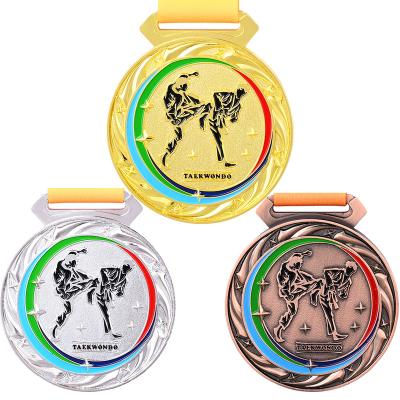 China Custom Combat Medal Boxing Medal Europe Wholesale Price Metal Taekwondo Competition Medals Universal Sports Wrestling Souvenir for sale