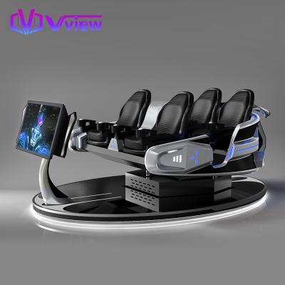 Cina Vview Amusement Ride 360 Motion Cinema 9D Virtual Reality Arcade Machine 4 Player Seats VR Simulator in vendita