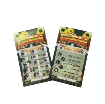 China paper & Cardboard Printing Ticket Lottery Scratch Card Voucher Paper Scratch Off Card Custom Scratch Off Lottery Tickets for sale