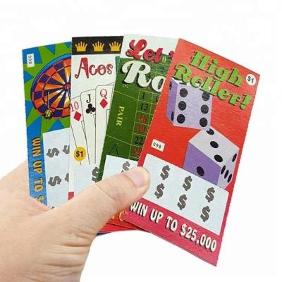 China paper & Custom Cardboard Artwork Printing Paper Lottery Tickets Line Cards for Scratch and Win Cards for sale