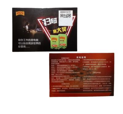 China paper & Cardboard Scratch Win Game Scratch Cards PVC Scratch Code Refill Calling Cards for sale