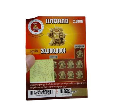 China paper & High Quality Full Color Printed Cardboard Silk Screen Scratch Off Panel Lottery Scratch Cards Ticket for sale