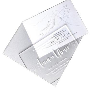 China Stationery Clear Transparent Custom Elegant Acrylic Wedding Color Acrylic Invitation for sale