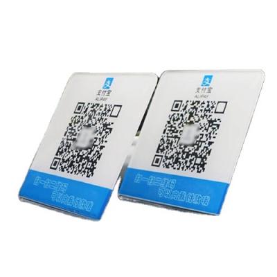 China Clear Transparent High Quality Customized Logo Printed Cheap Recycled Eco Friendly Acrylic Variable Sign QR Sign Payment for sale