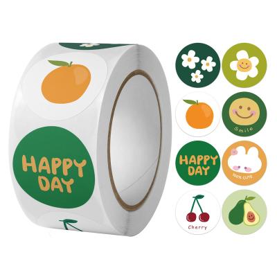 China 500 Waterproof Sticks/Roll Retro Cartoon Stickers For Sealed Packaging Decoration Stickers Cute Stickers for sale